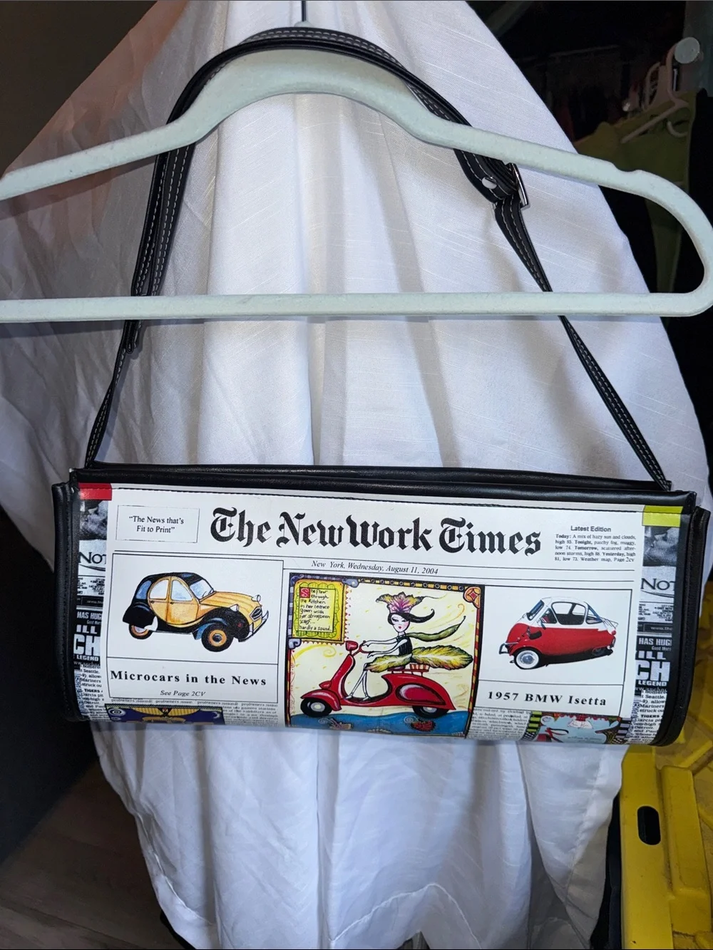 The New York Times Print Shoulder Bag - Black & White Newsprint